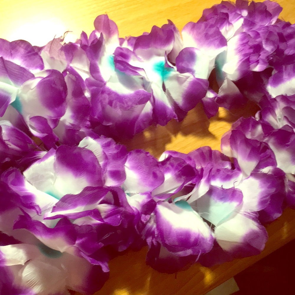 Purple flower lei